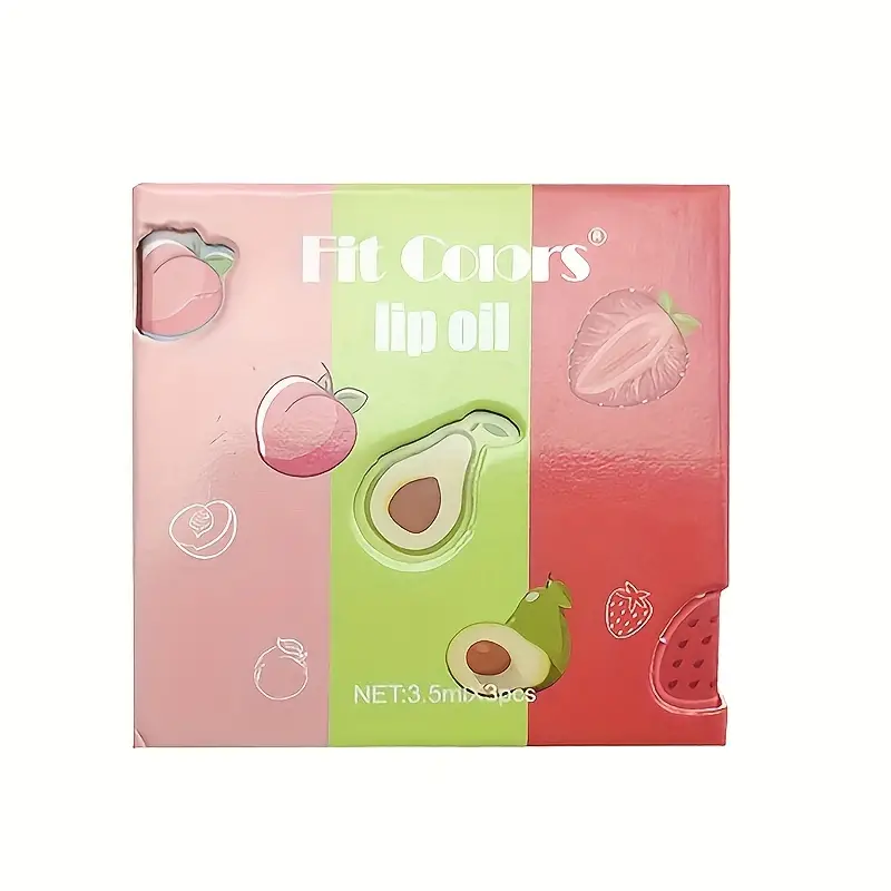 3pcs Fruit Flavor Lip Balm, Hydrating And Moisturizing Lip Gloss, Improve Dry And Dull Lips, Nourishing Lip Oil