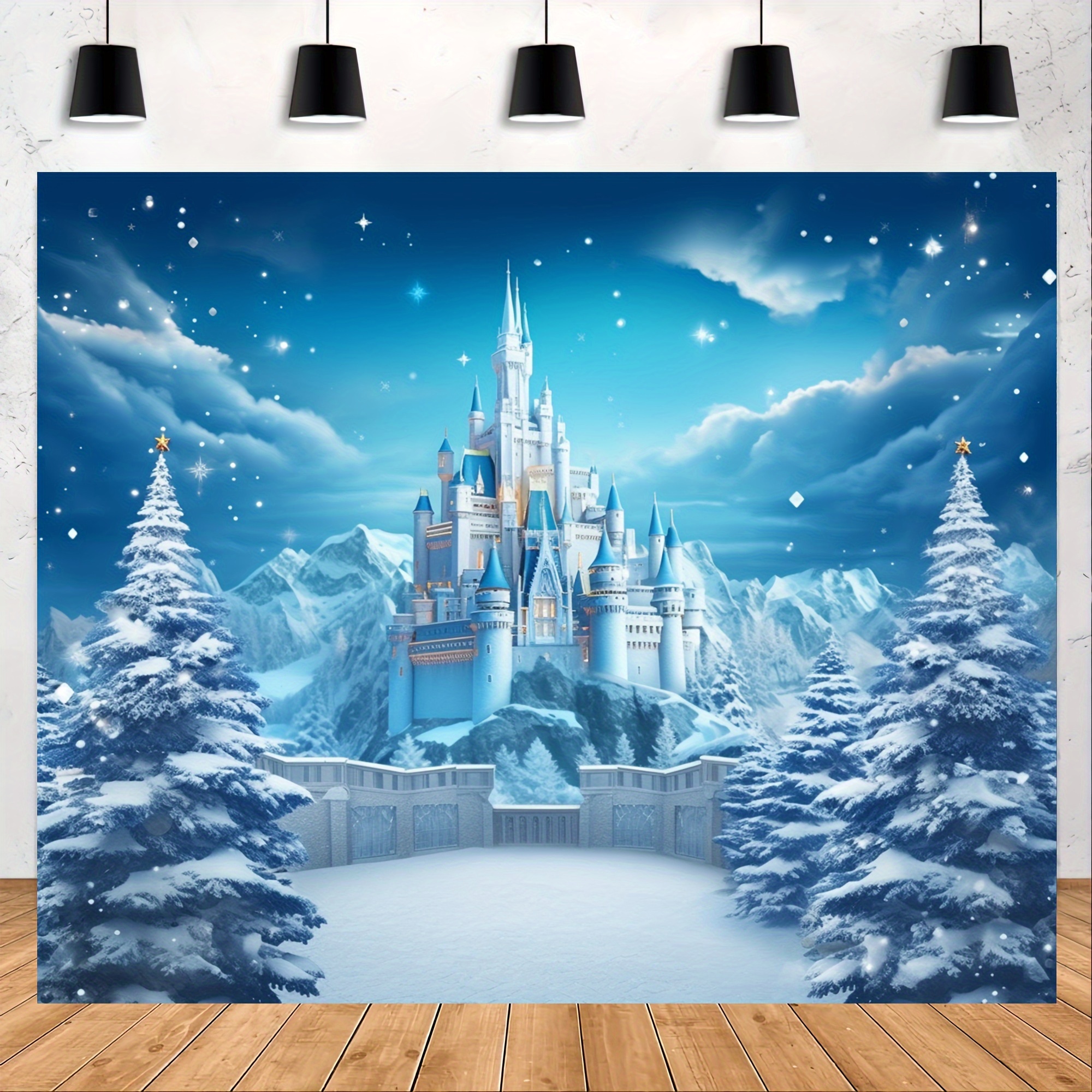 Christmas Ice Palace Photography Backdrop