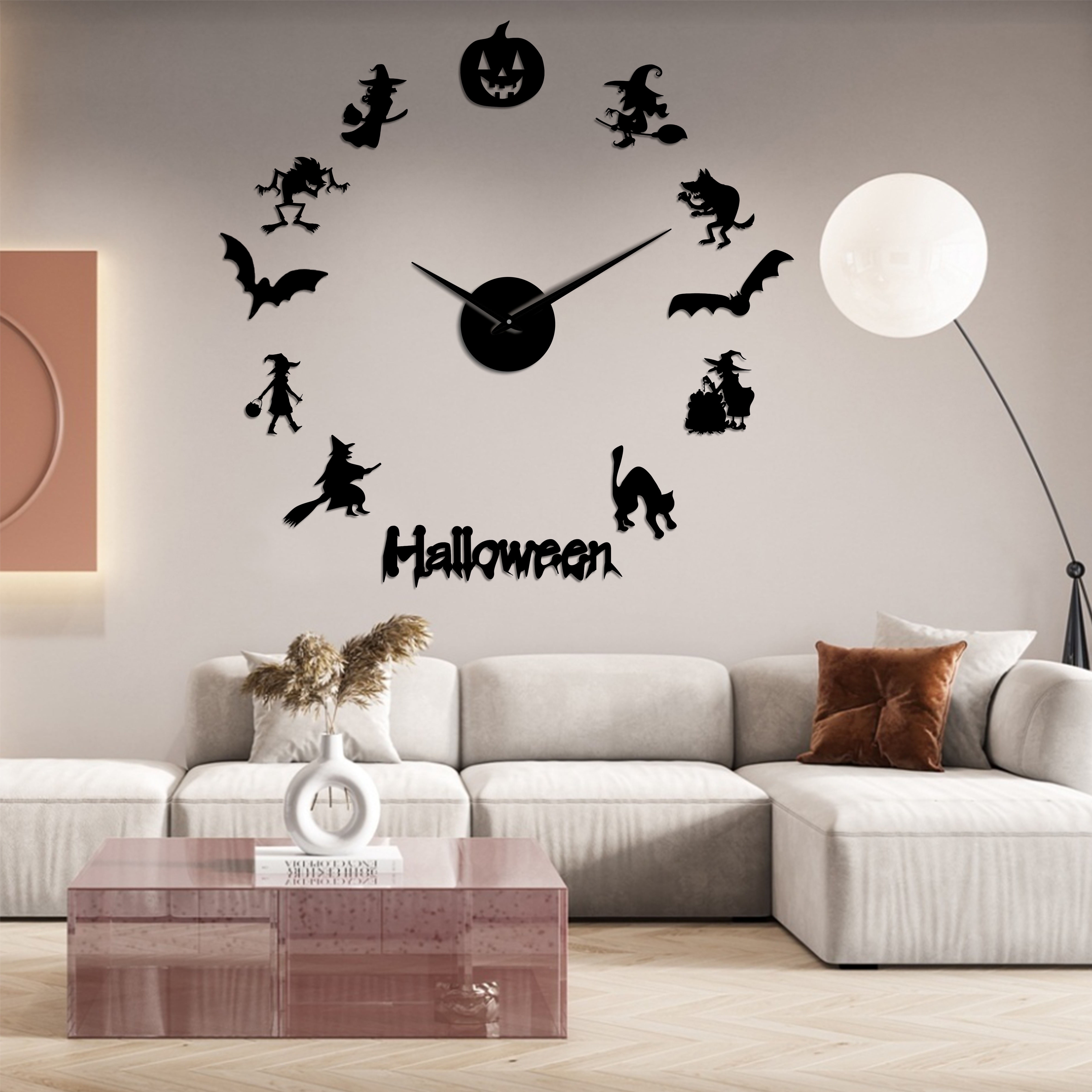 Reloj de pared moderno 3D sin marco, grande, 3D, bricolaje, relojes, horas,  decoraciones para el hogar, sala de estar, dormitorio (plata-rojo)
