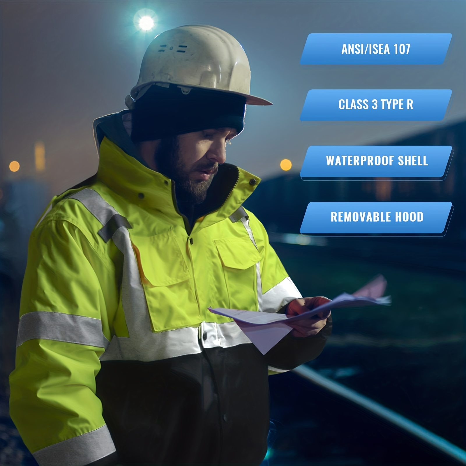 Stay Safe Visible In All Weathers With Ansi/isea - Temu