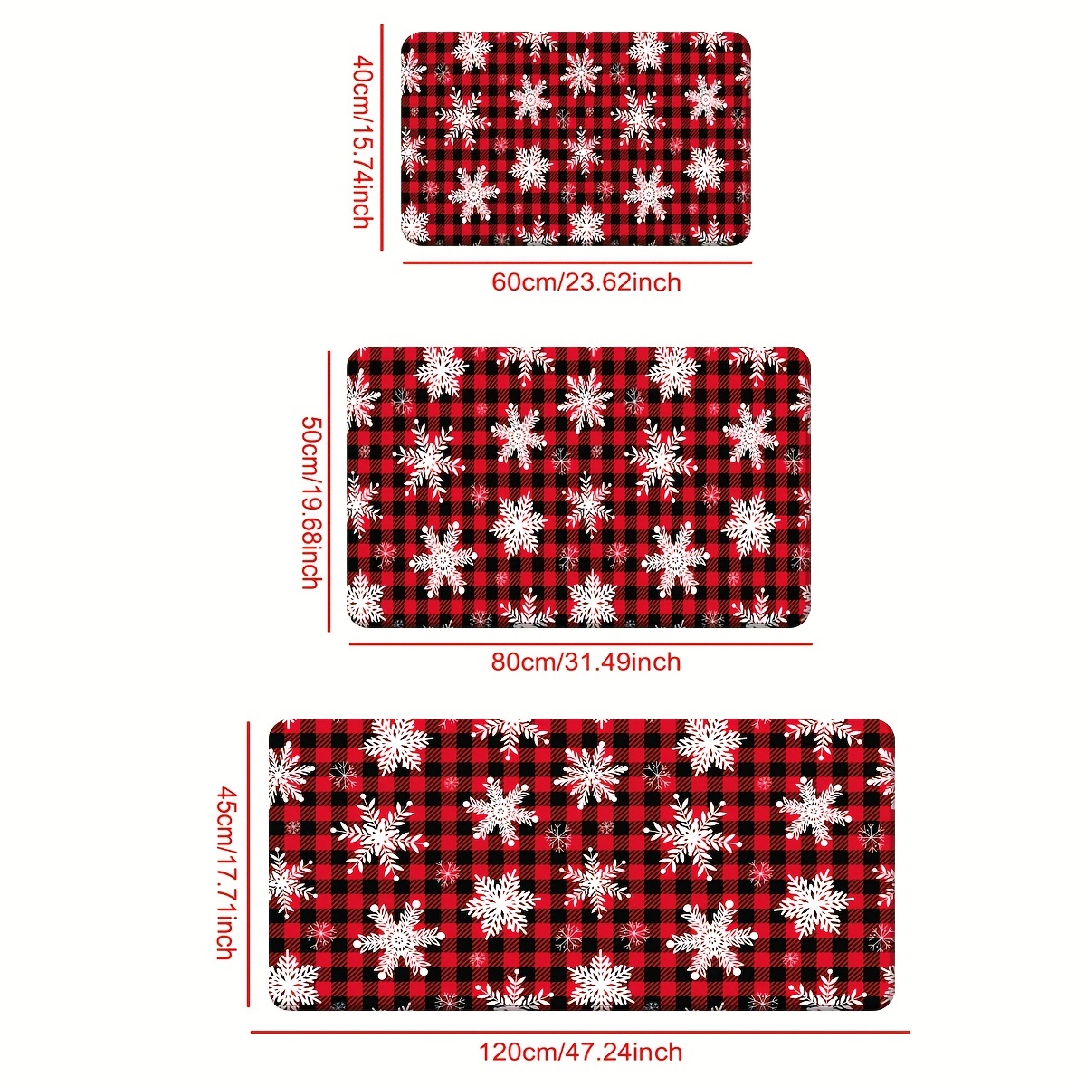 Christmas Area Rug, Snowflake Red And Black Buffalo Plaid Doormat, Non-slip  Kitchen Floor Mat Carpet, Rug Door Mat Entry Rug Floor Mat Carpet Xmas  Holiday Indoor Decor - Temu United Arab Emirates