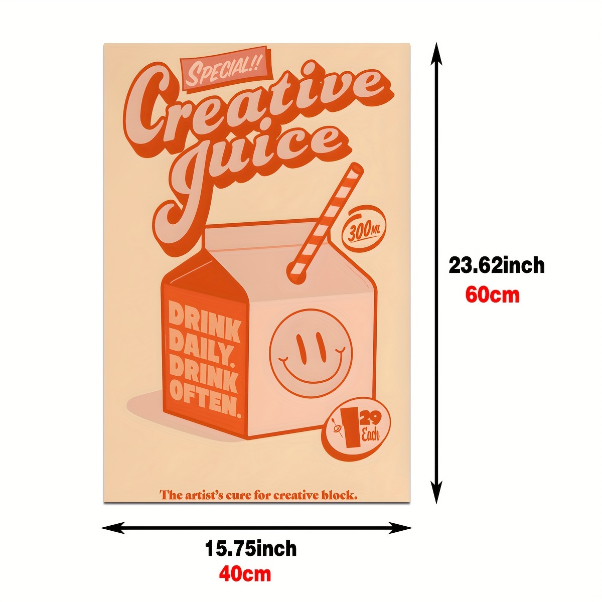 Canvas Poster, Creative Juice Poster, The Best Cure For Creative Block  Poster, Print Wall Picture, For Bedroom Living Room, Wall Decor, Canvas  Wall Art Decor, No Frame - Temu