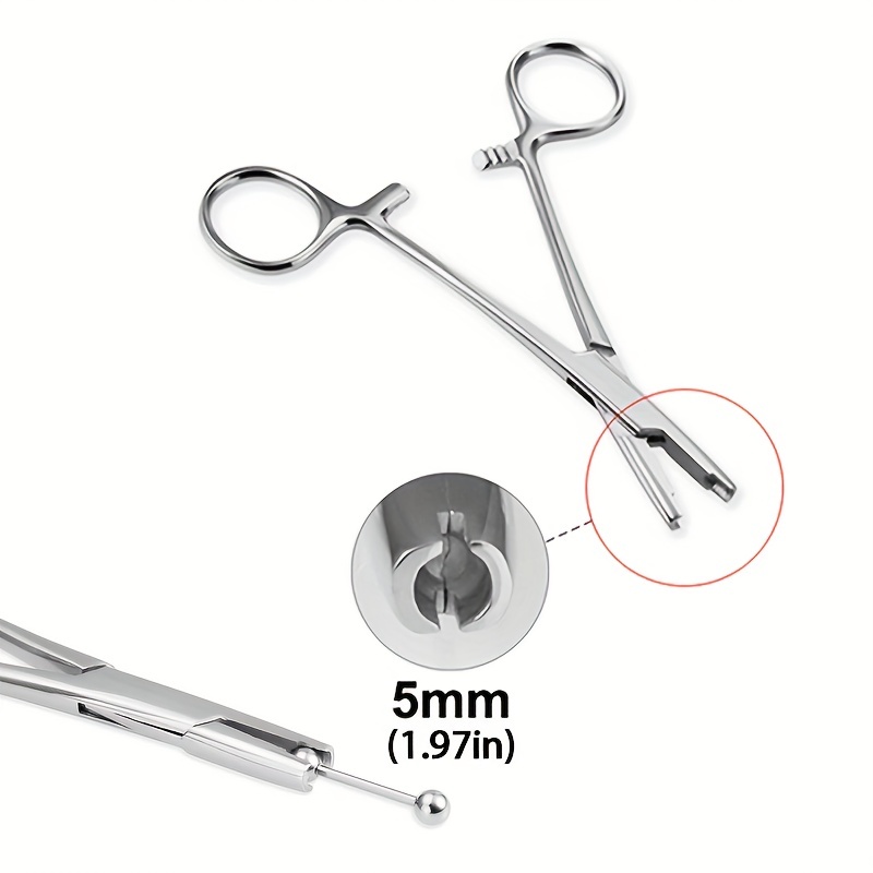 Dermal Body Piercing Kit - 2 Stainless Steel Forceps with 11