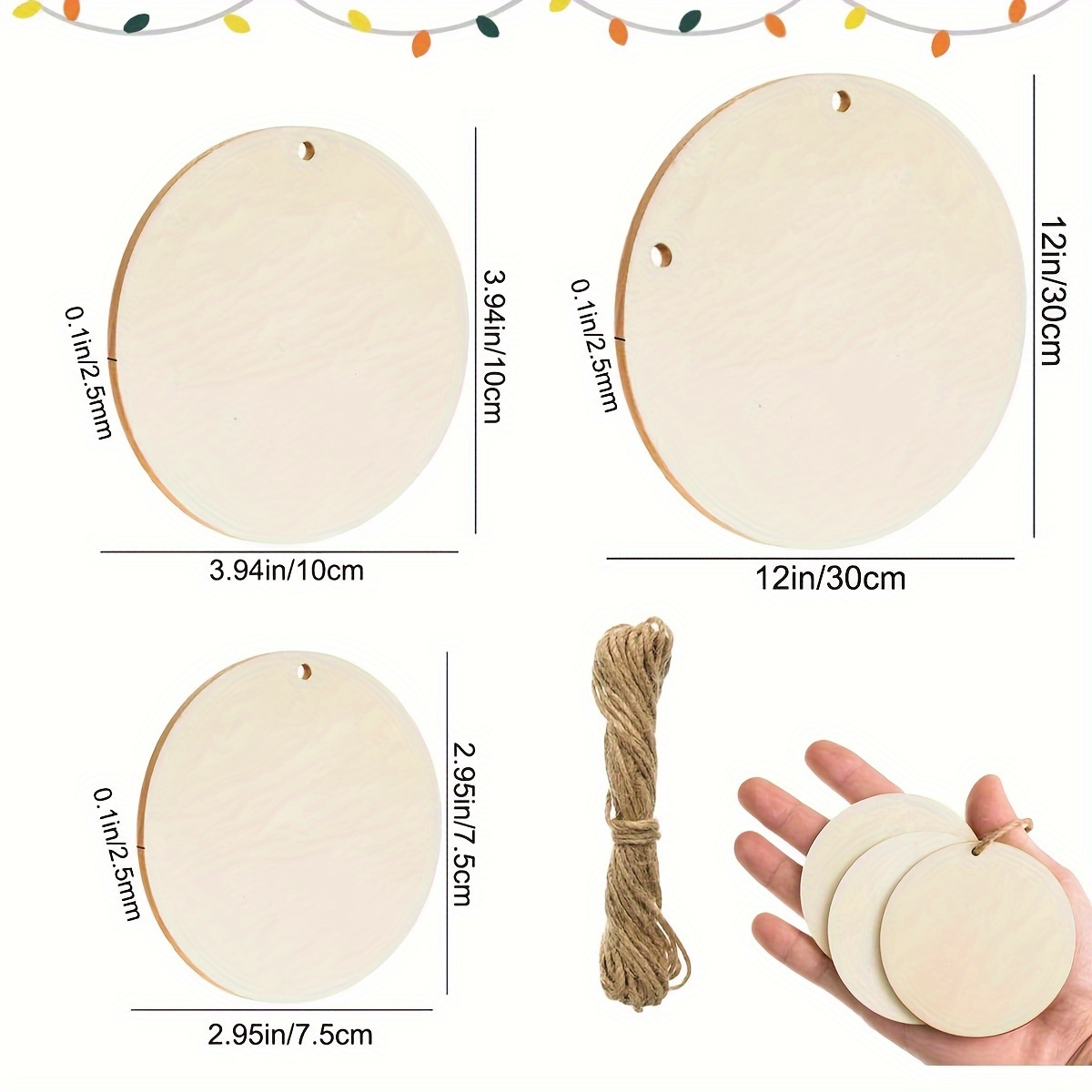 10pcs Wooden Circles for Crafts, 12 Inch Wood Rounds, Natural Round Wooden  Discs, Wooden Rounds for Crafts, Christmas Ornaments, Centerpieces &  Paintings,Fall Decor Home Decorations.
