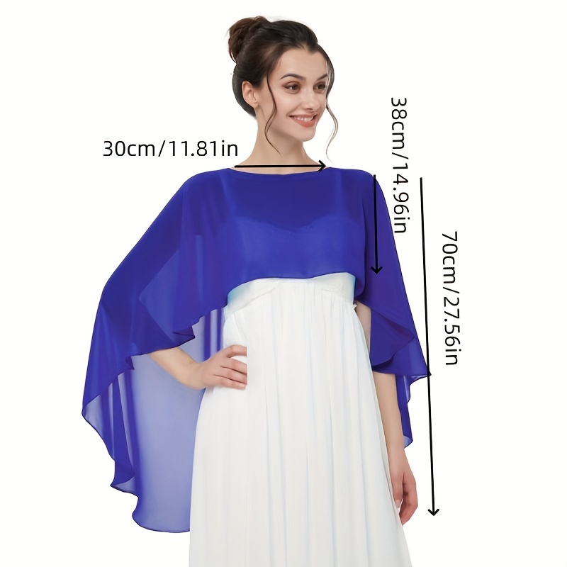 Bridal Wedding Chiffon Shawl Solid Color Thin Loose Evening Temu