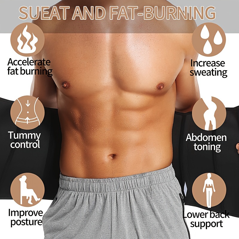Men Waist Trainer Body Shaper Tummy Girdle Belt Belly Fat Burners
