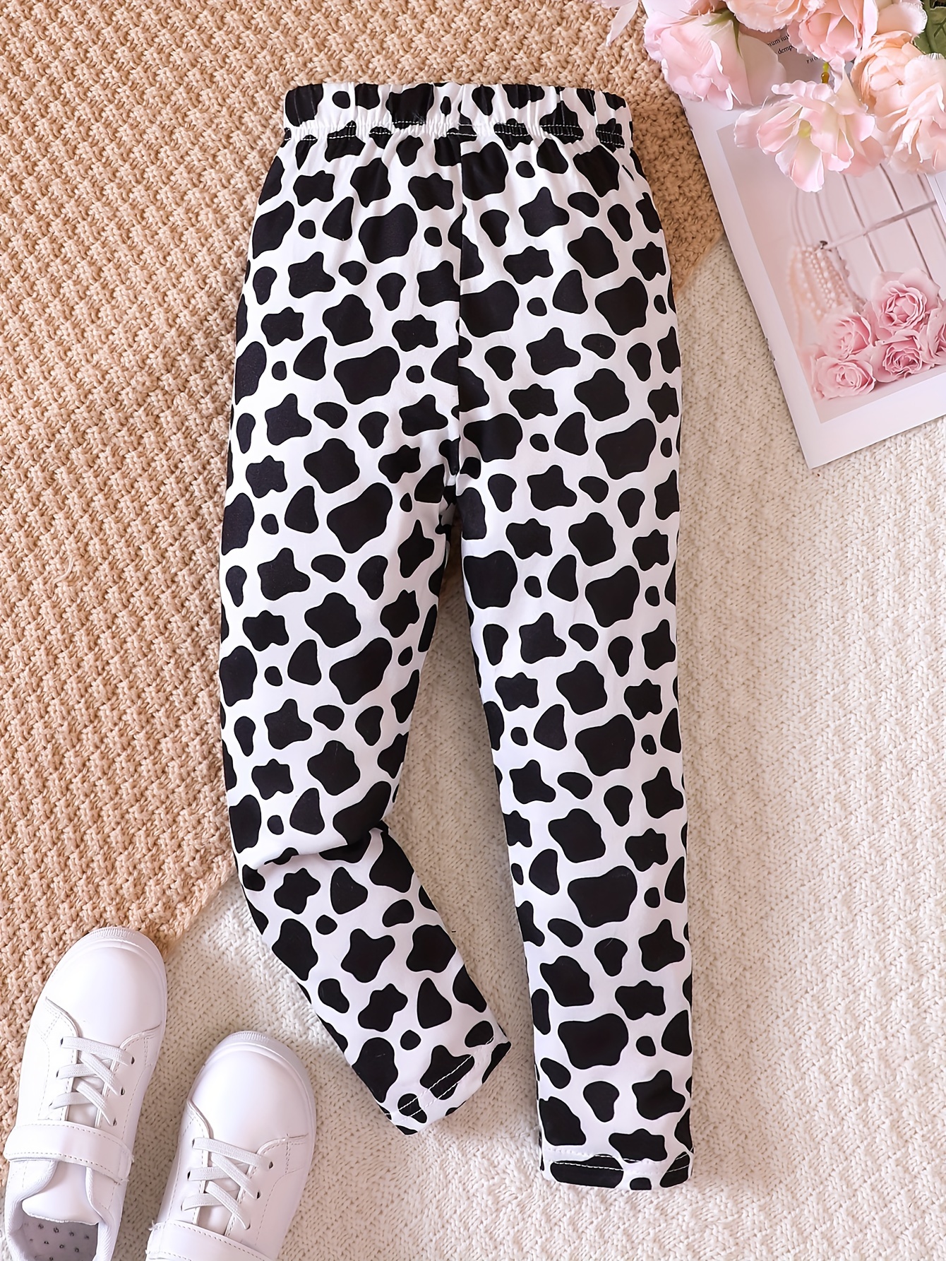 Comfy Cute Leggings Cow Heart Leopard Print Stretchy - Temu Canada