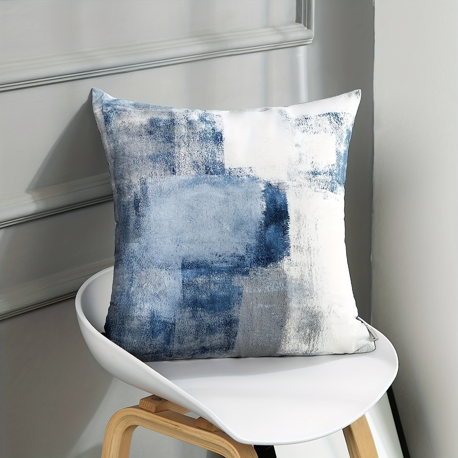 Blue Pillow Covers 18x18 Set Of 4 Grey Decorative Throw Pillow