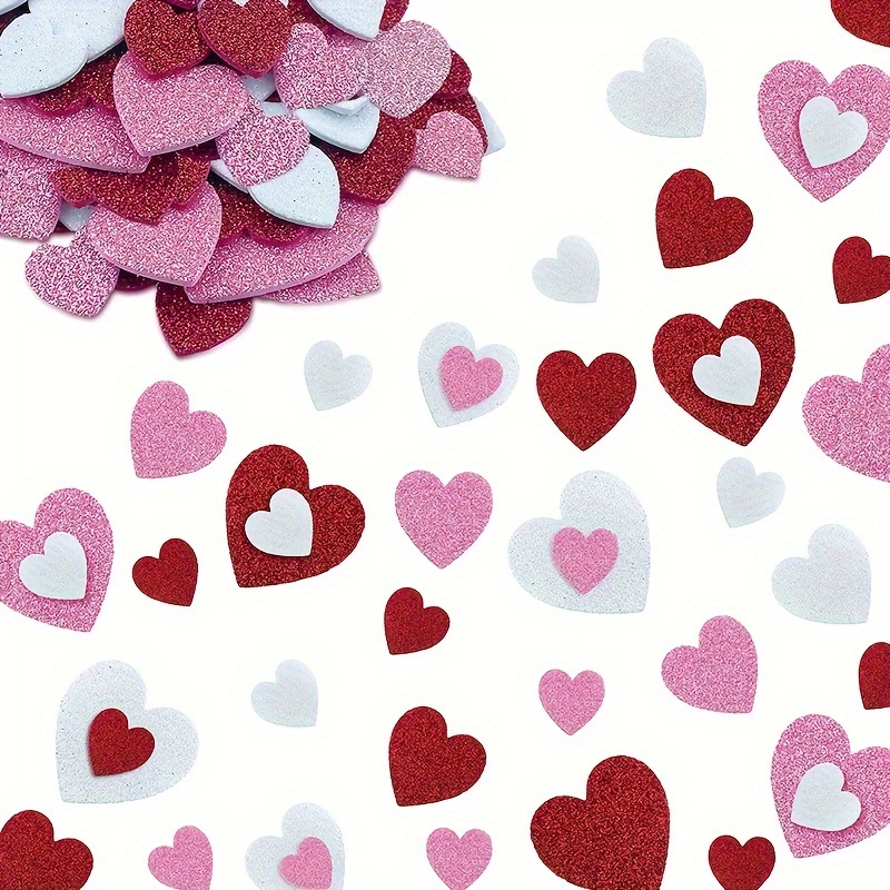 Blulu 900 Pieces Heart Foam Stickers Self Adhesive Heart Shape Stickers  Mixed