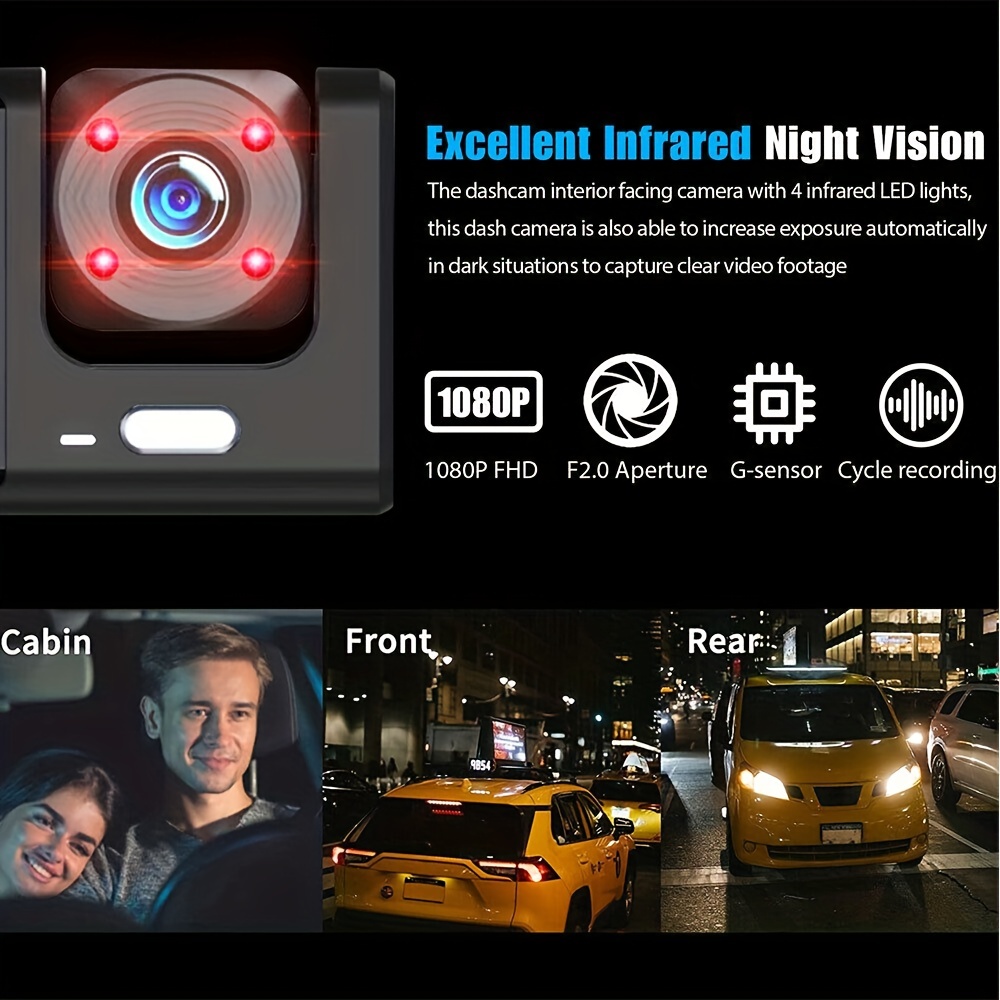3 Kanal Dash Cam Auto Kamera 1080p Video Recorder Dashcam - Temu Switzerland