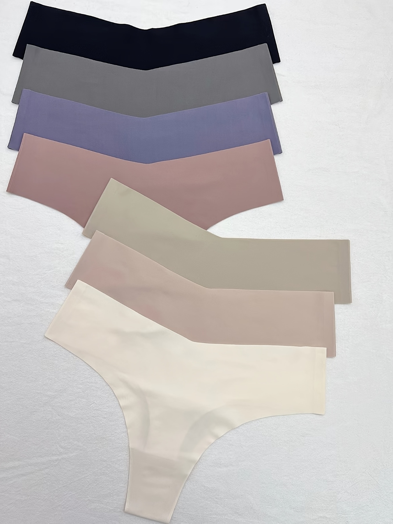 7 Pcs Women's Seamless Cheeky Panties No Show Low * Briefs Underwear