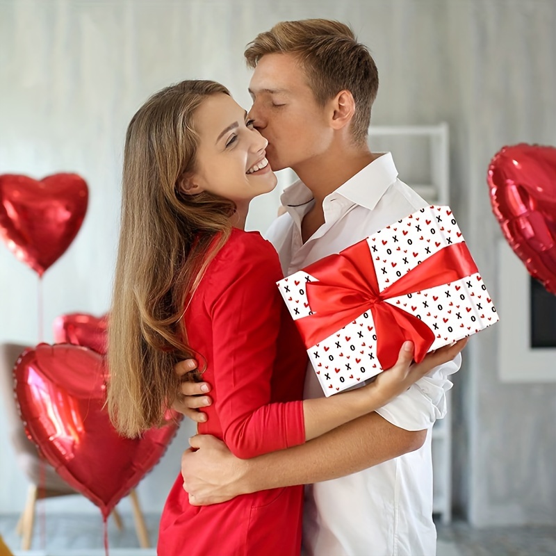 Heart Decoration Gift Wrapping Paper Romantic Wrapping Paper - Temu