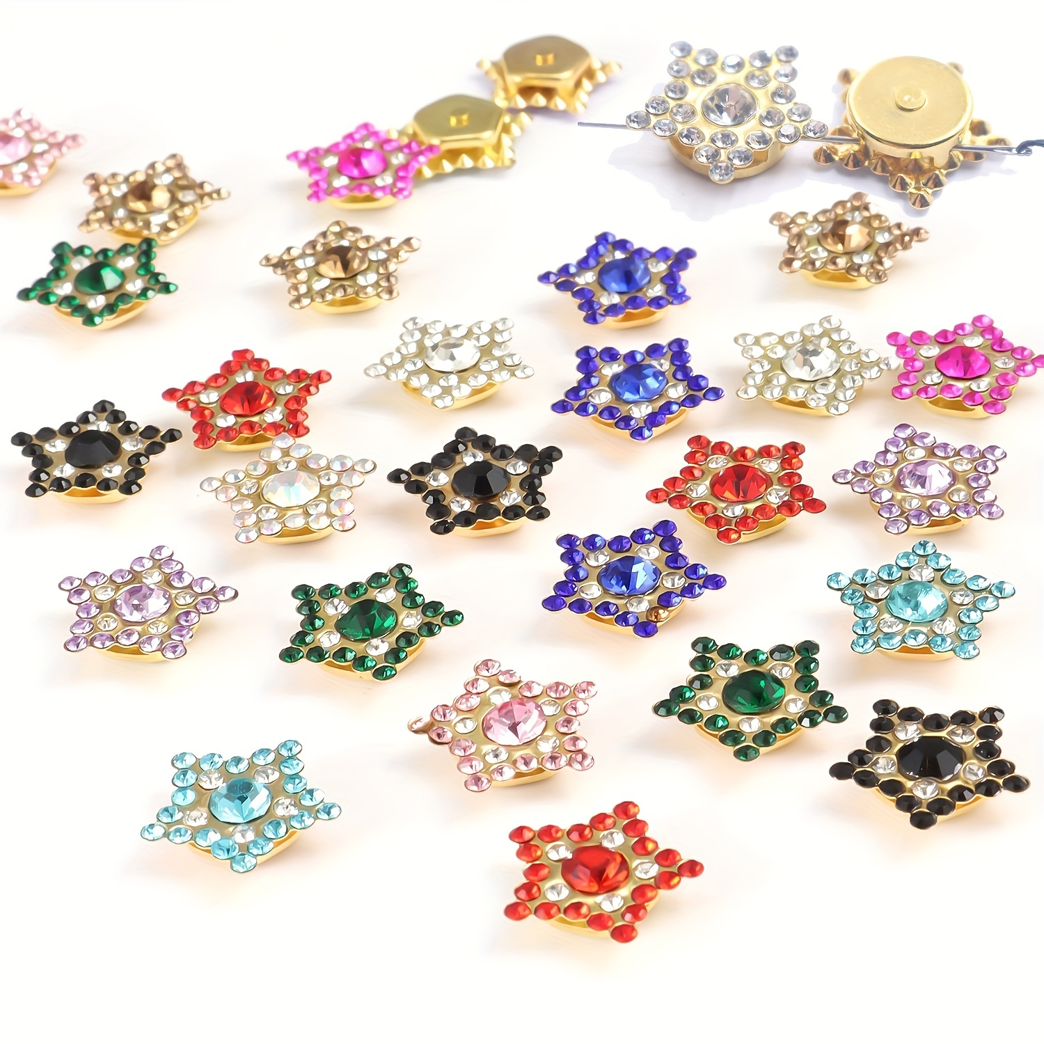 30Pcs Sew on Rhinestones for Clothes Rhinestones 9mm Big Acrylic Crystal  Claw Flatback Prong Setting Sew on Crystal Sewing Gems for DIY Jewelry  Making Crafts (Multicolor, Assorted Style)