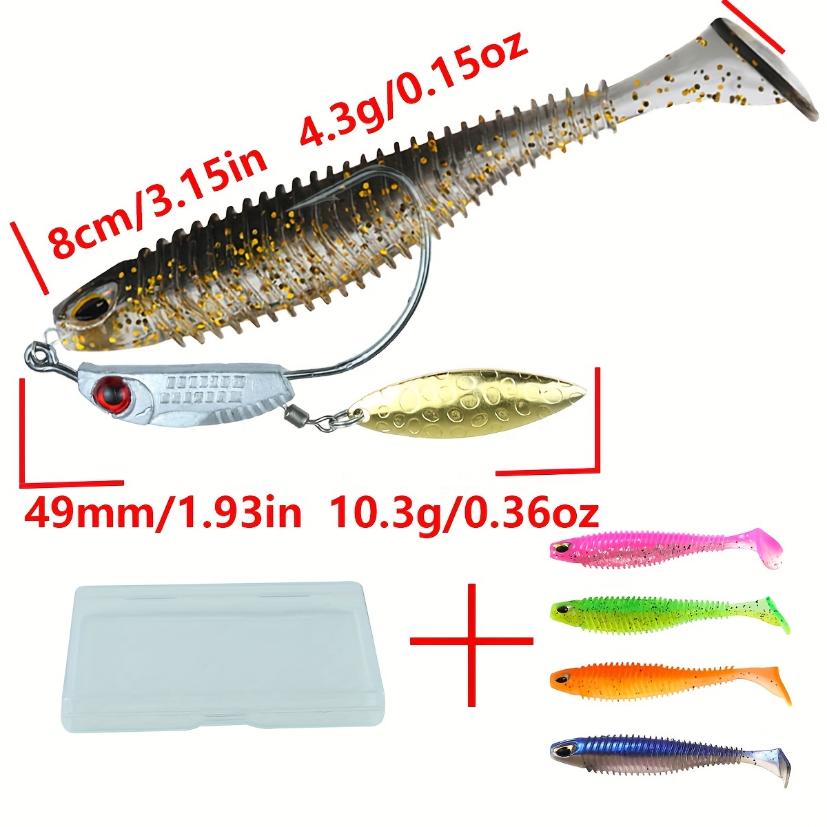 Real Look Soft Bait Steel, Plastic, Silicone Fishing Lure (Pack of 1, Size  50)