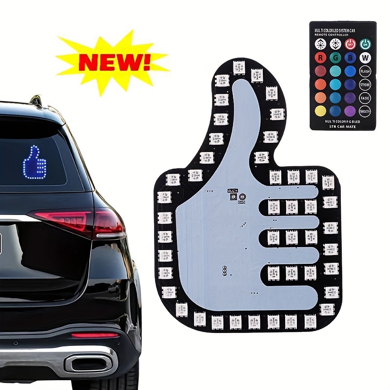Funny Car Finger Light with Remote Road Rage Signs Middle Finger