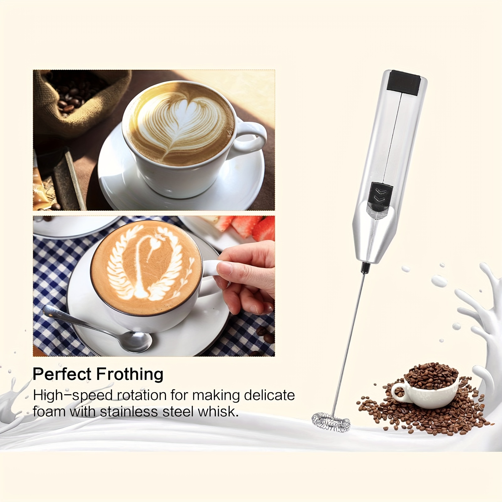 Mousseur à lait portatif pour café mélangeur électrique pour - Temu Belgium