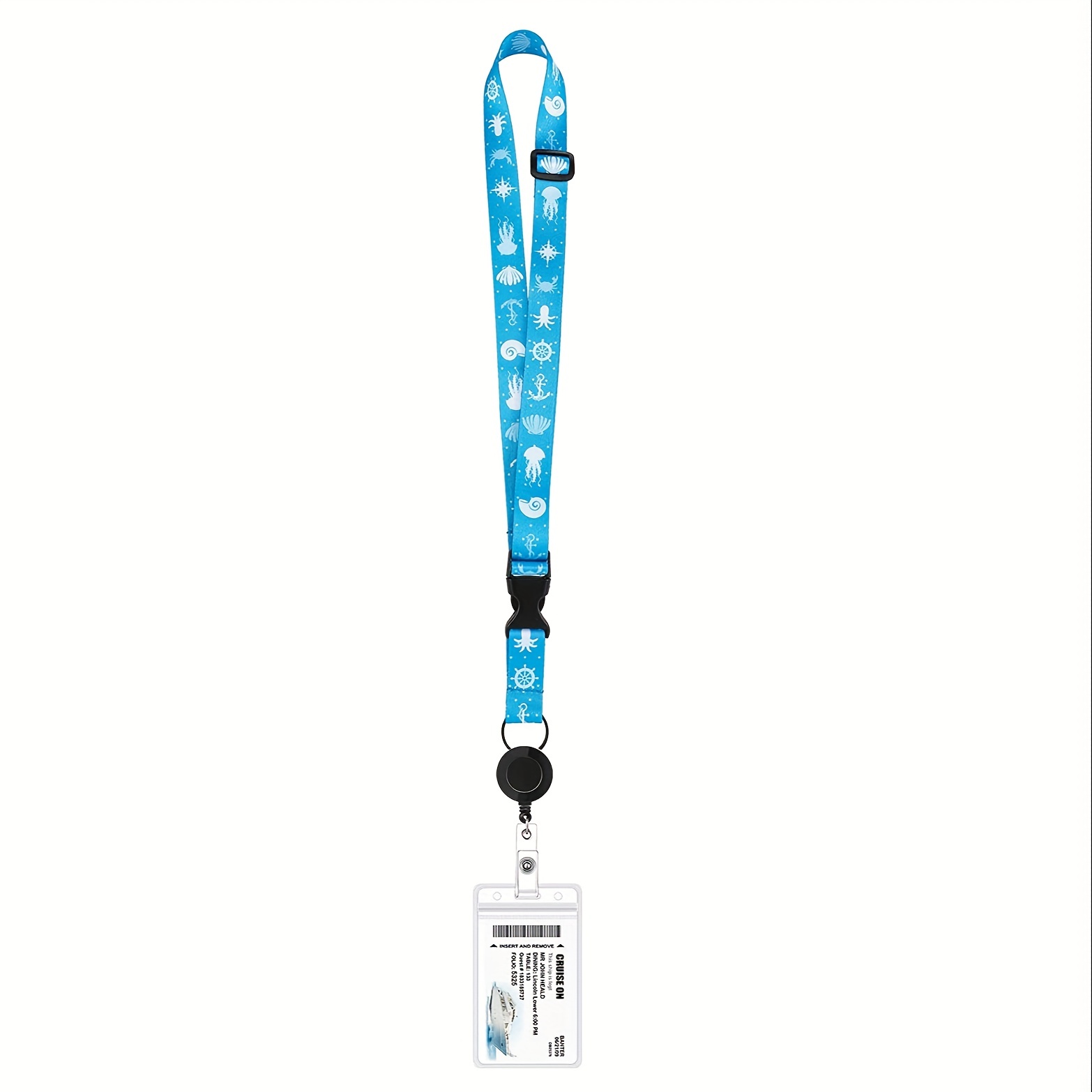 1pc Cruise Lanyard for Cruise Ship Cards, Retractable Cruise Lanyards Waterproof ID Badge Holder with Lanyard,Temu