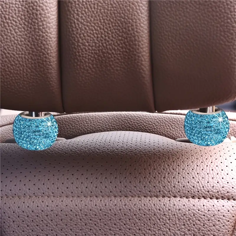 Bling Shiny Rhinestone 2pcs Car Steering Wheel Cover Easy Wrap Non Slip - Foto 13