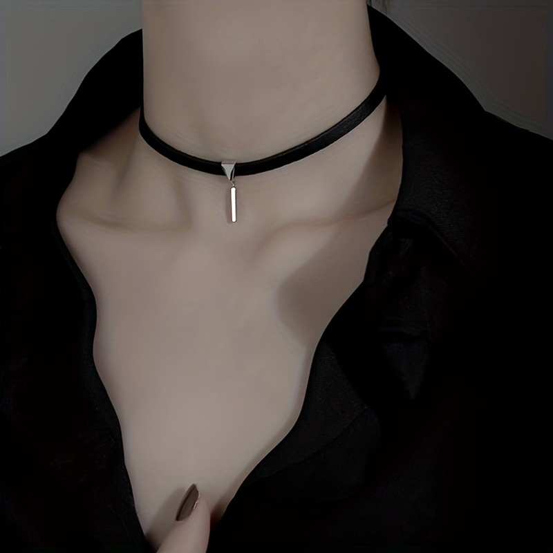 Goth Neck Chain Necklaces - Black Velvet Choker Necklace Women Aesthetic  Jewelry
