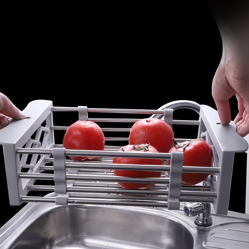 Adjustable Length Kitchen Sink Drain Basket Dish Drainer Telescopic Sink  Rack Kitchen Accessories Rag Soap Storage