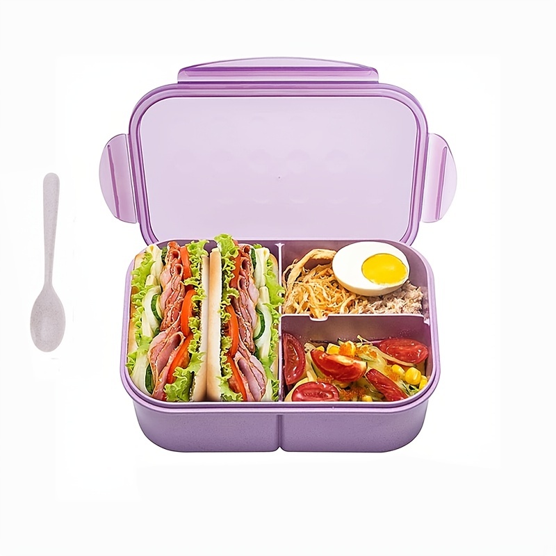 Bento Box Japanese Style For Kids Student Food Container Wheat Straw  Material Leak-Proof Square Lunch Box With Compartment