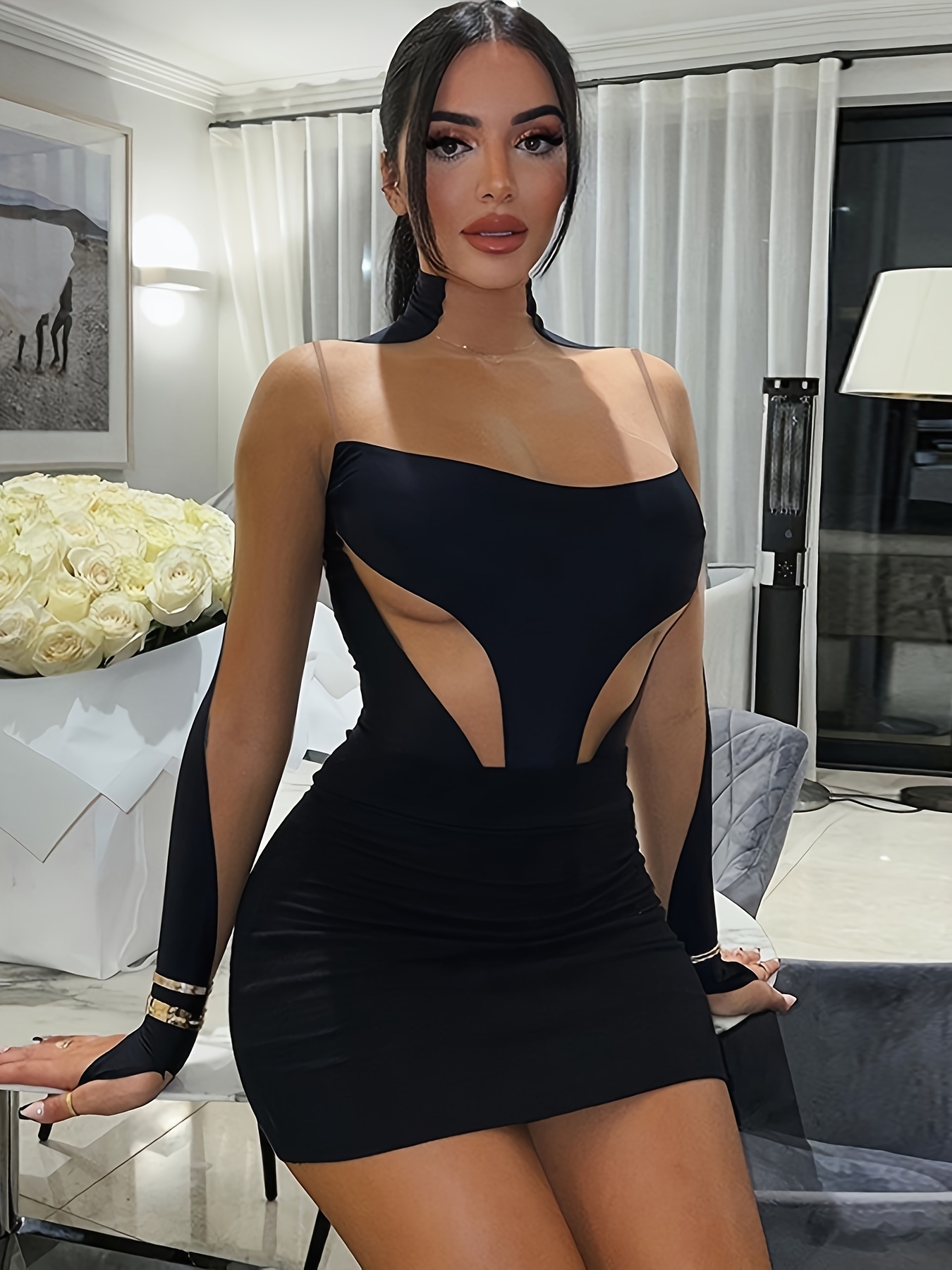 Womens Sexy Dresses Cover Up Mesh Dress Party - Temu Canada