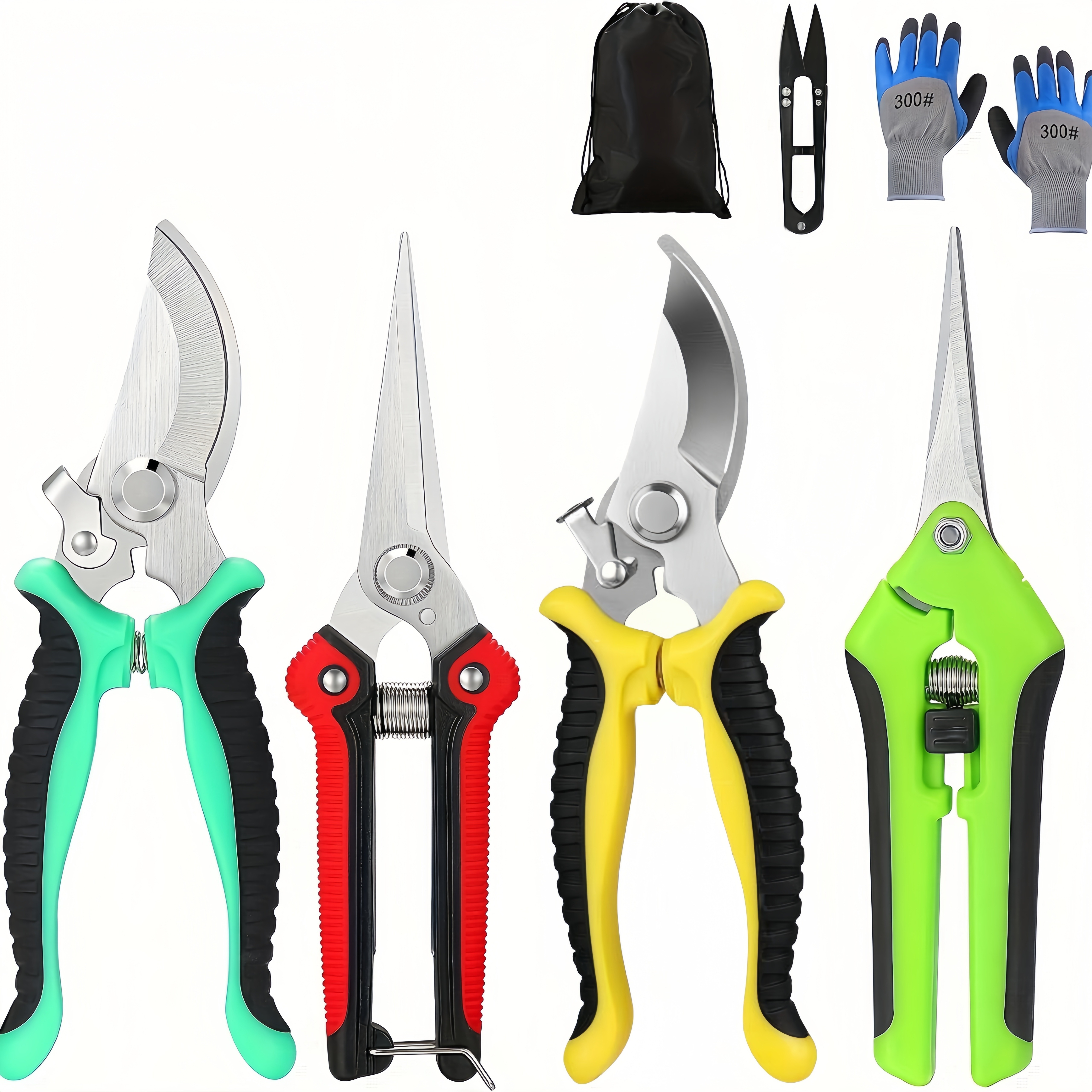 7pcs Heavy Duty Scissors, Industrial Scissors, 8-inch Multipurpose,  Electrician Scissors -easy Cutting Cardboard And Recycle, Ergonomic Handle,  Stainl