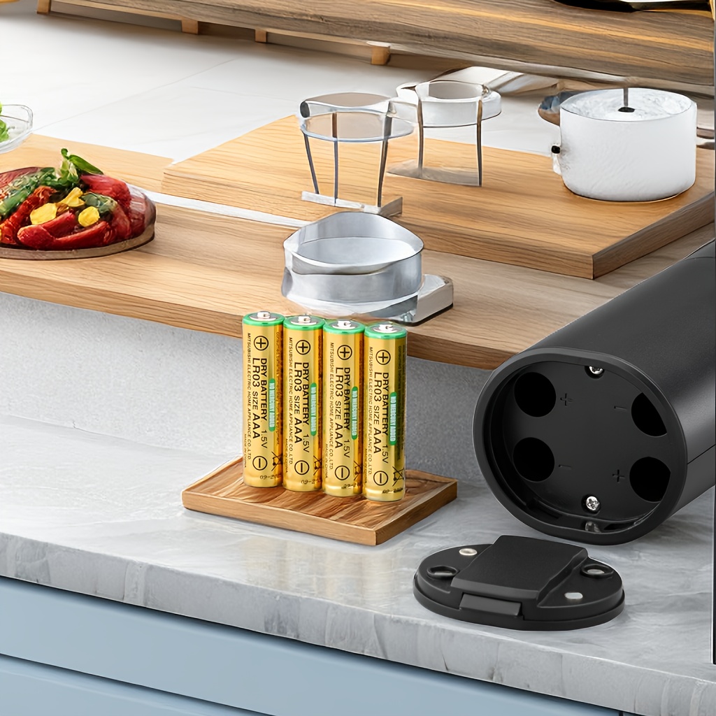  Electric Salt and Pepper Grinder Set - Battery Operated  Automatic Pepper Mill Grinder - Adjustable Coarseness - Refillable Large  Capacity - One Hand Automatic Operation - Stainless Steel, LED Light: Home  & Kitchen