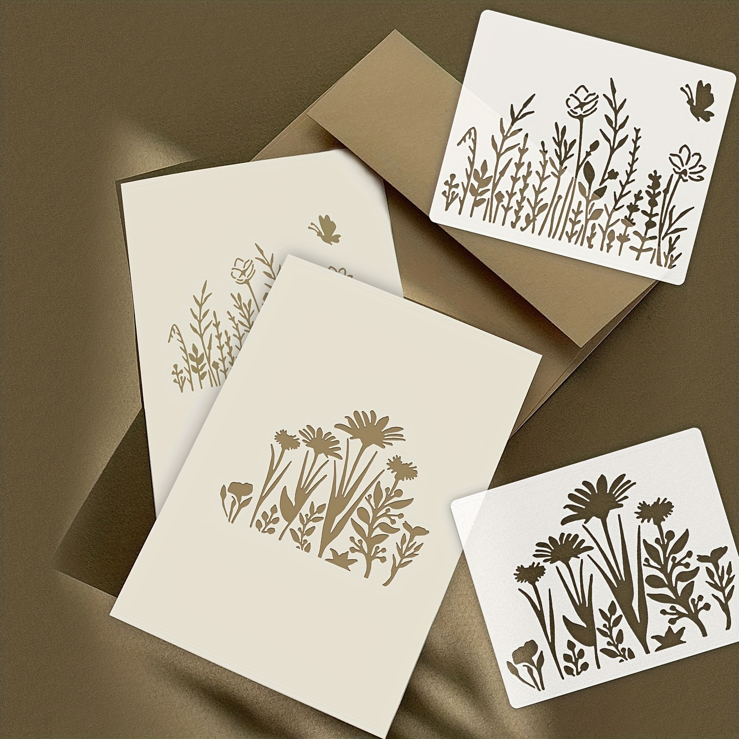 Stencils for Painting on Wood, 9Pcs Flower Stencils for Painting