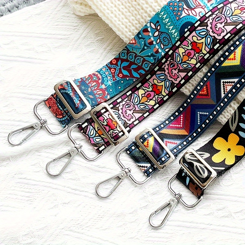 Ethnic Embroidery Wide Purse Straps For Women Crossbody Bags,Replacement  Guitar Strap For Cross Body /Shoulder Bag,Wide Black Purse Strap For  Handbags