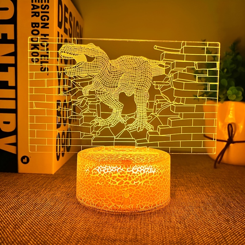 3D-Dinosaurier-Nachtlicht: Kreatives Set für Kinder 2-10 Jahre,  Geburtstagsgeschenk & 16-Farben-LED