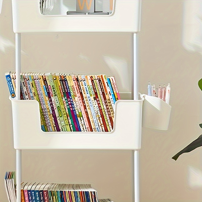  Librería para libros o estanterías de escritorio para  estudiantes, pequeño libro de fotos de almacenamiento para el hogar, piso  simple, sala de estar de los niños, librería creativa, Gris : Hogar