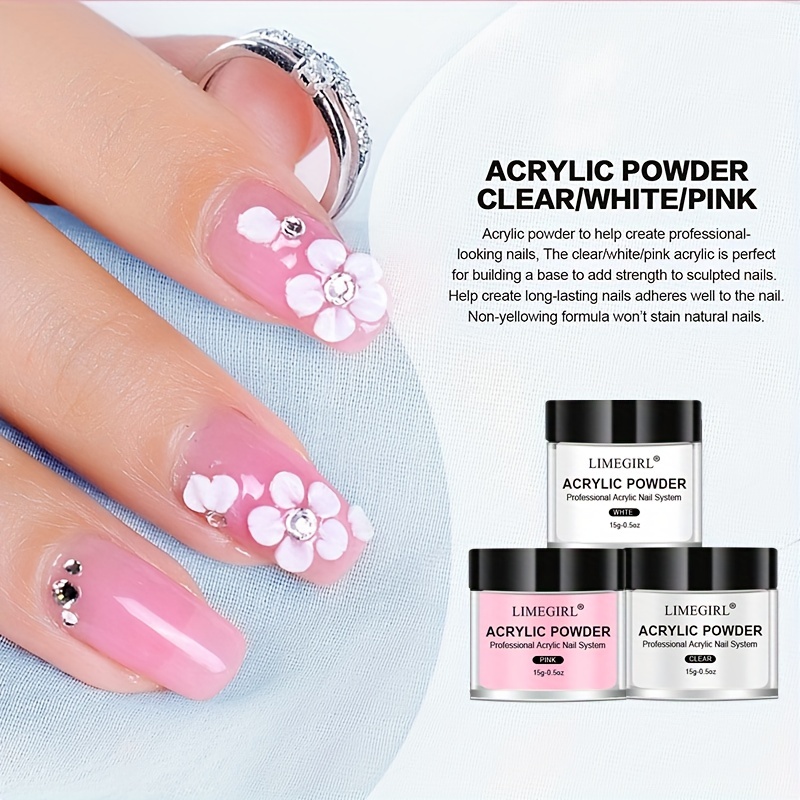 Acrylic Nail Yeacher Kit, Ensemble de Poudre et Liquide Acrylique