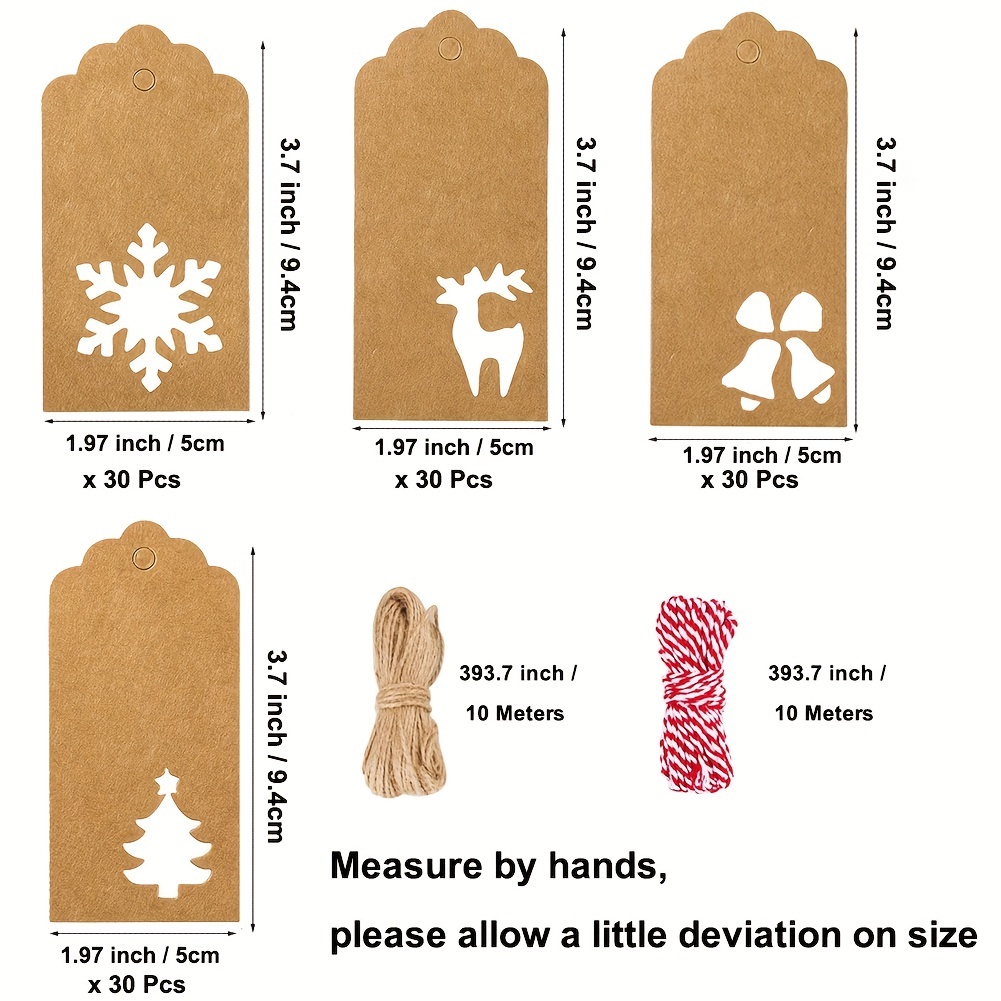 Paper Tags With String Christmas Gift Tags Kraft - Temu