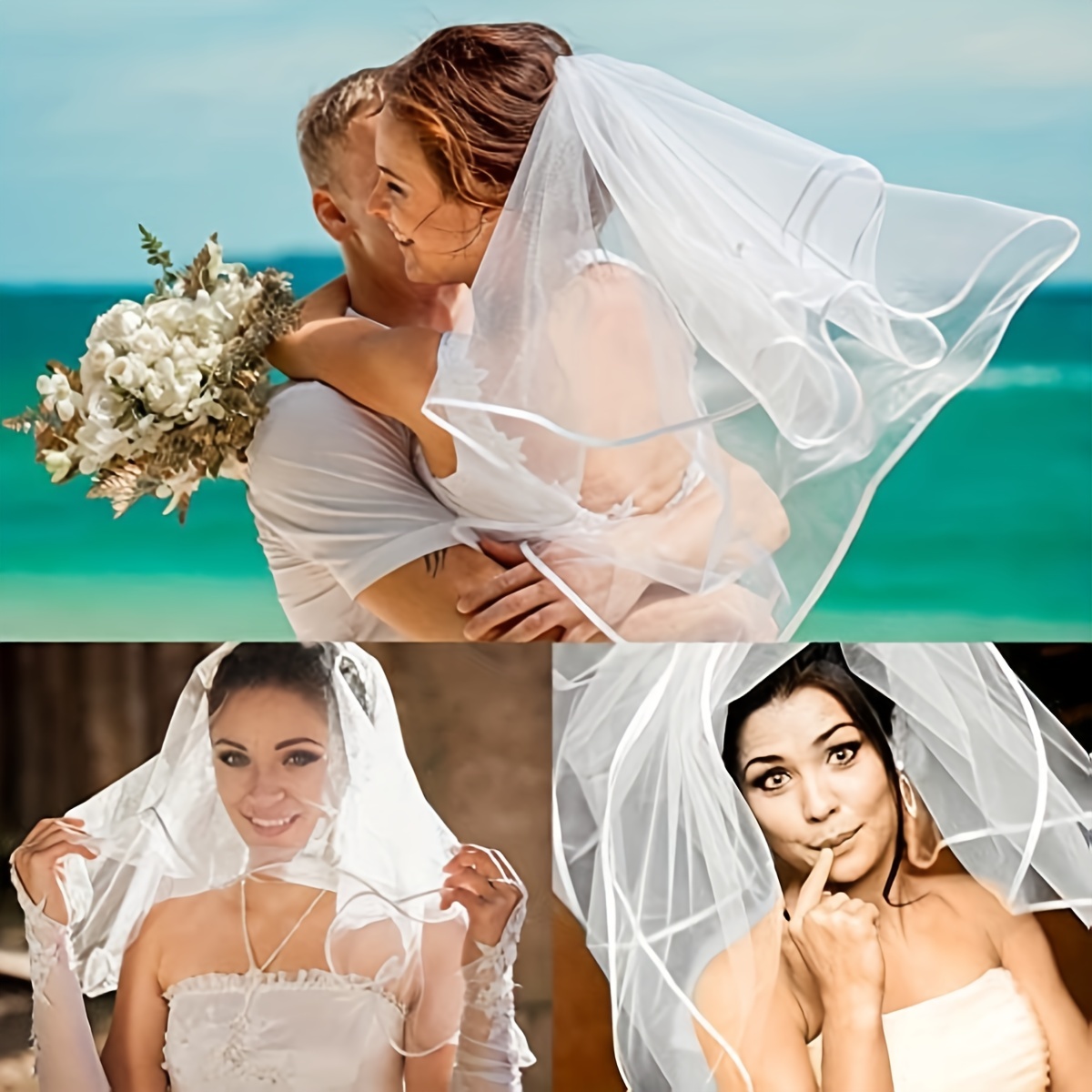 Bridal Veil Women's Simple Tulle Short Wedding Veil Ribbon - Temu