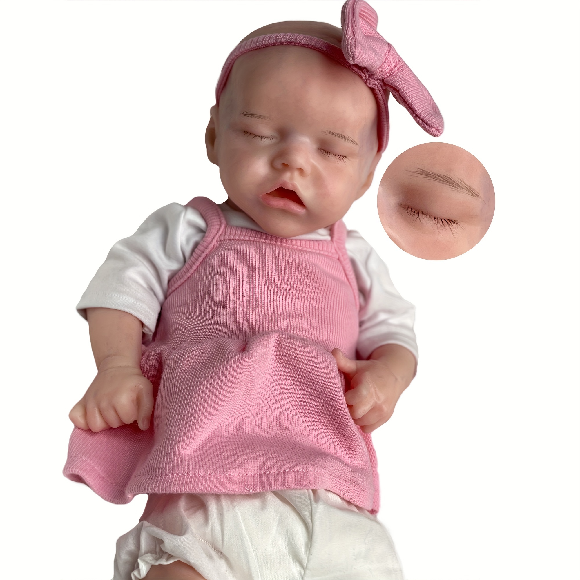 Bebe Reborn 18 Full Solid Silicone Reborn Doll Twins A&B Handmade Painted  Sleeping Baby Doll Boneca