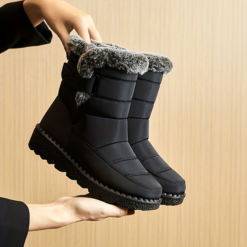 Winter Boots Women Faux Fur Long Plush Snow Boots Platform - Temu Canada