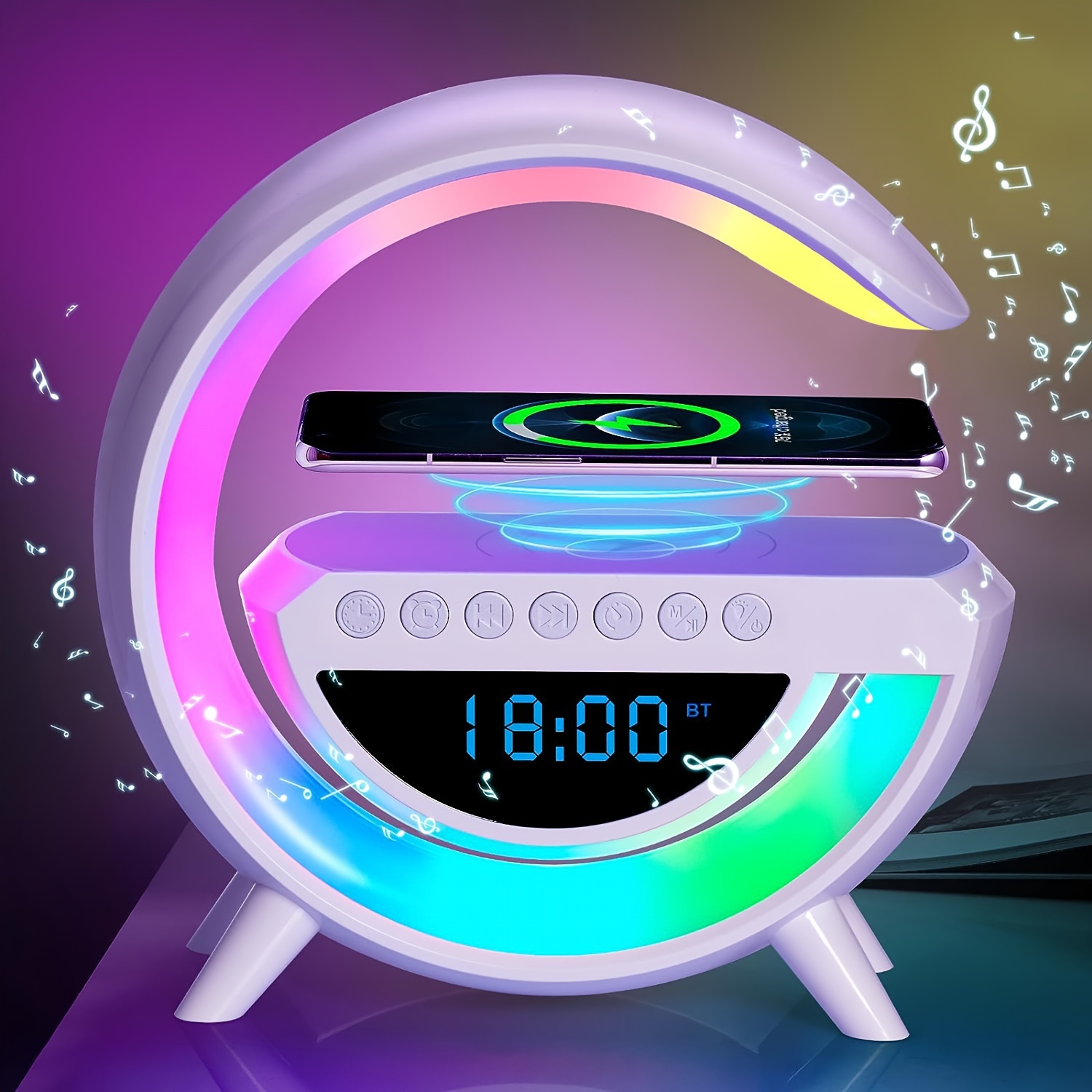 Reloj despertador de dibujos animados para el hogar, colorido cambio de  color, cuadrado, despertador, luz nocturna, mini adorno de escritorio,  talla