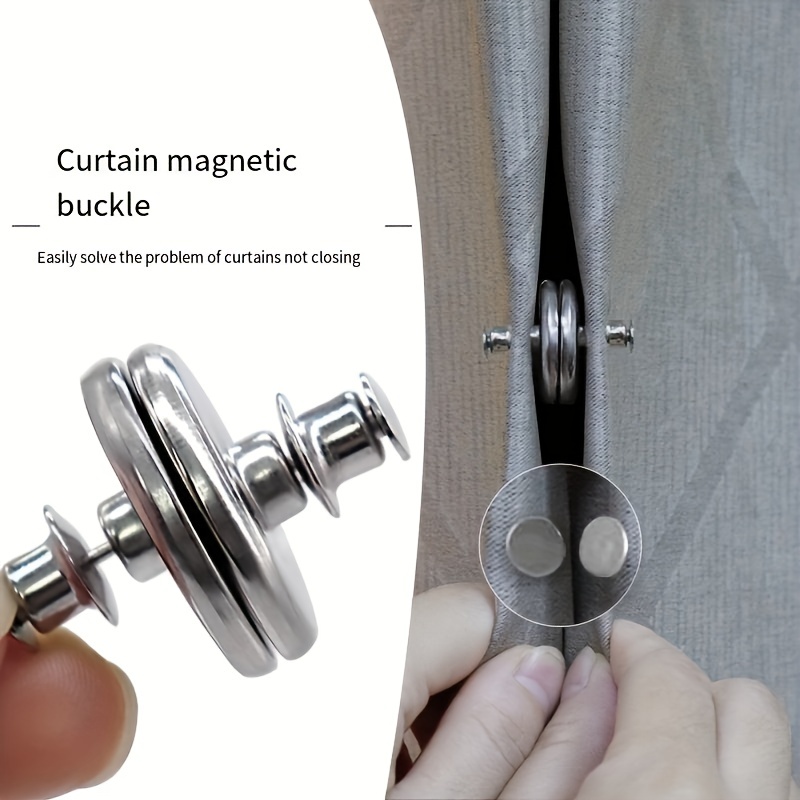 2/5/10 Pairs Curtain Magnets Closure, Curtain Weights Magnets With Back  Tack To Prevent Lights From Leaking, Curtain Magnetic Holdback Button,  Curtain Buckle, For Home Bedroom Office Curtain Draperies