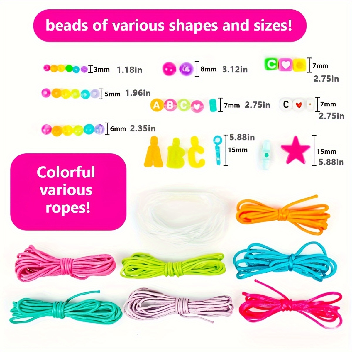 Bead For Jewelry Making Kit, Kids Unicorn DIY Bead Bracelets Making Kit,  Art And Craft Kits DIY Bracelets Necklace Hairband And Rings Toy For Age 6 7