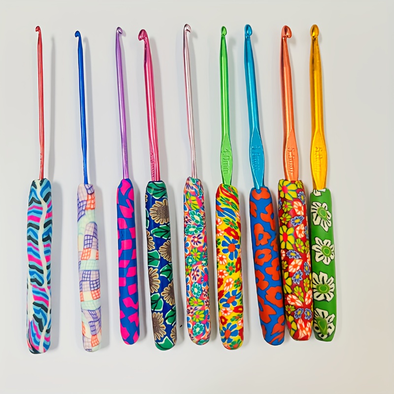 Flower Ergonomic Crochet Hooks Rubber Grip Long Crochet Needles