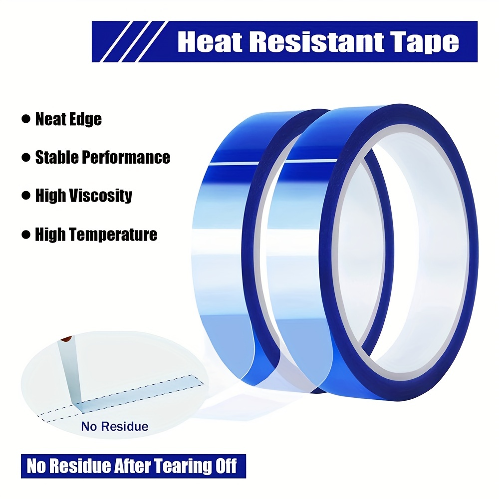 10mm x33m(108ft) Blue Heat Tape High Temperature Heat Resistant Tape Heat  Transfer Tape for Heat Sublimation Press No Residue and Heat Transfer Vinyl  
