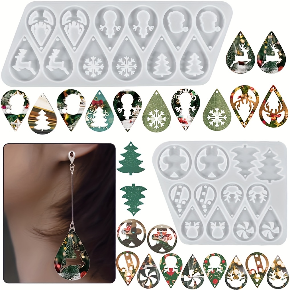 Christmas Earring Resin Molds Silicone Jewelry Earring Molds - Temu