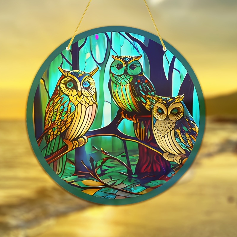 Owls Suncatcher Window Whimsigoth Home Decor Perfect Gift - Temu