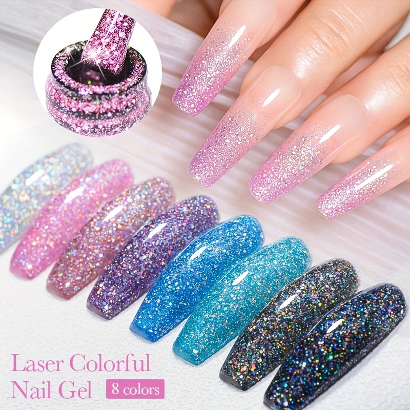 2x 5ml Nail Gel Glitter, Shiny Painting Shimmer, para mujeres Design  Salvador pegamento de gel de uñas