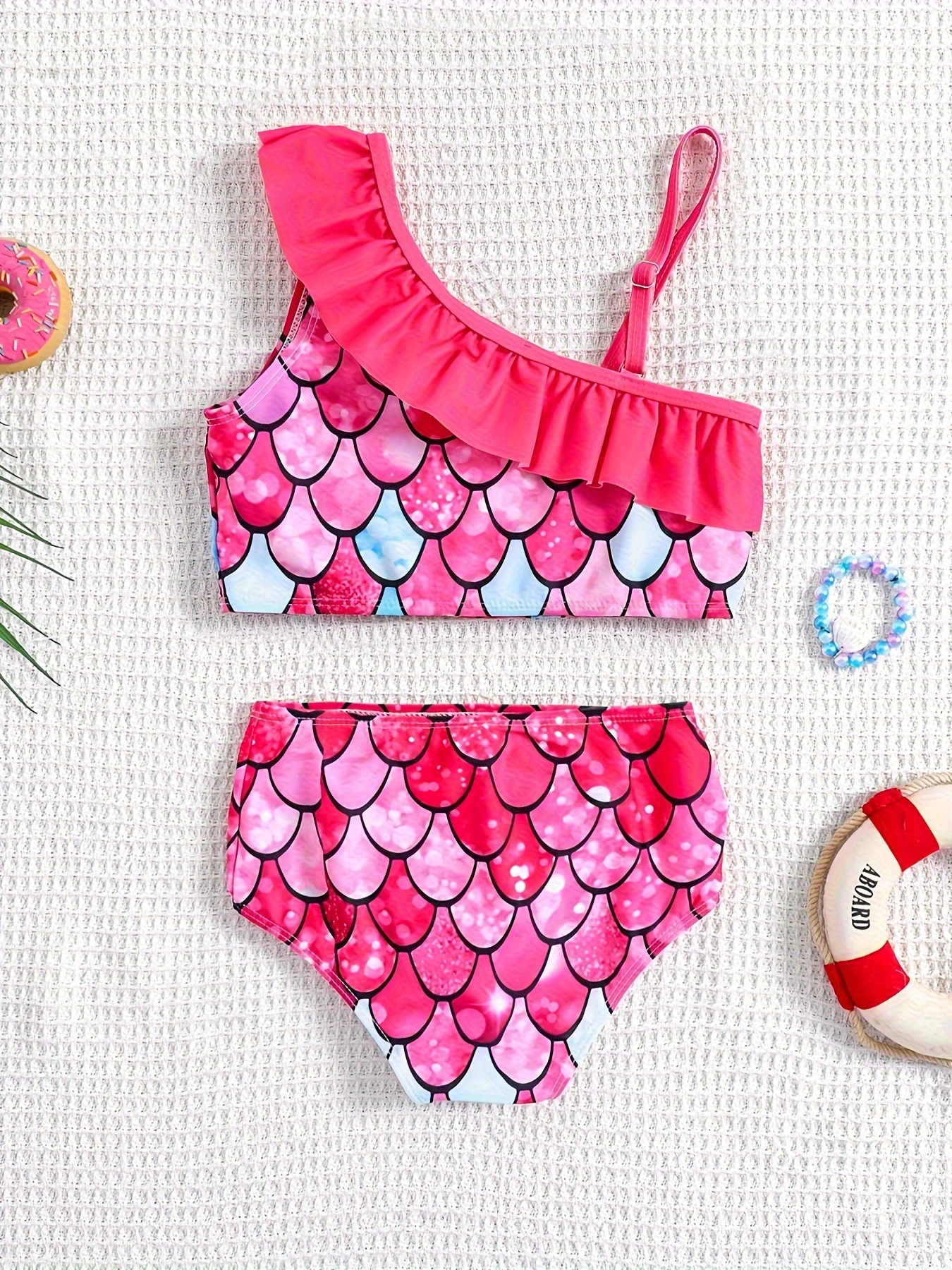 Kids Girls Ruffle Top Briefs Swimwear Set Summer Bathing Suit