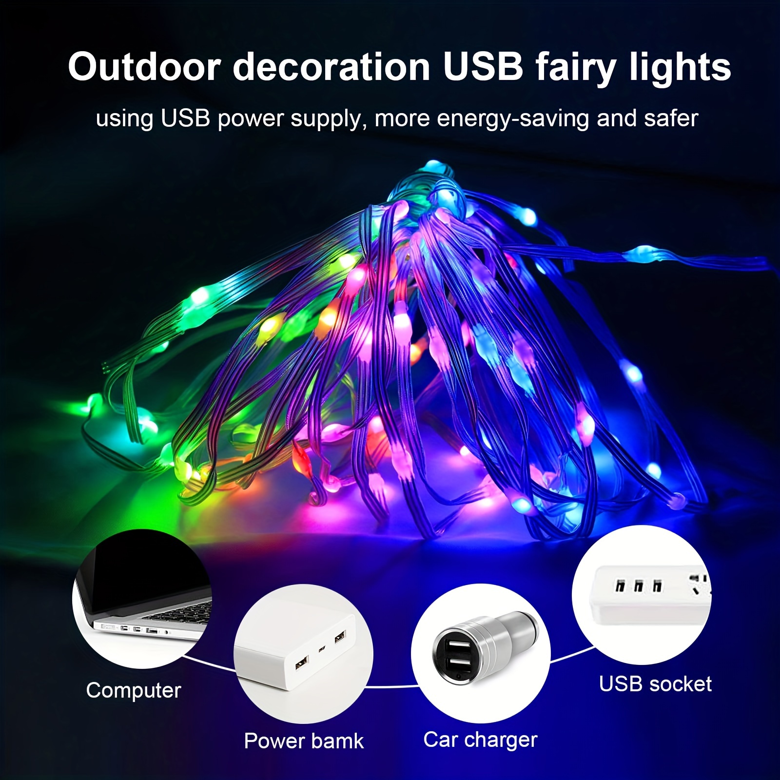 RGB IC Fairy Light Indoor LED String Lights for Home Outdoor
