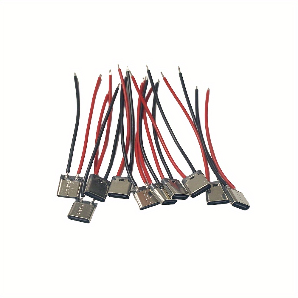 5pcs/10pcs cable de carga para teléfono móvil con cabezal de solderado usb tipo-c 2p detalles 2