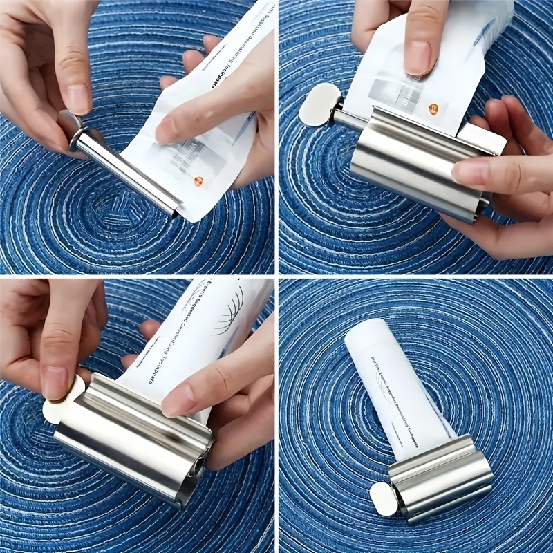 Stainless Steel Toothpaste Squeezer & Holder Set