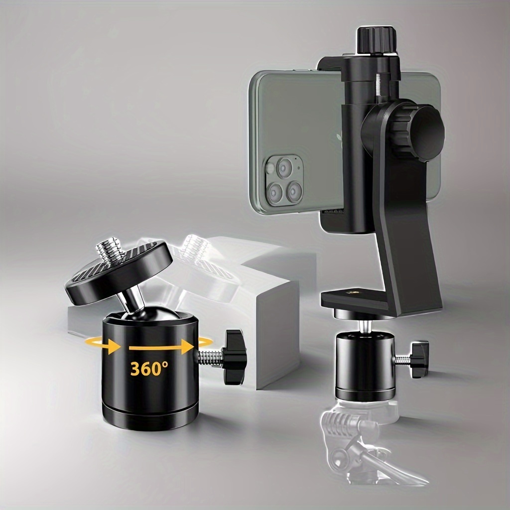  Adaptador universal de montaje en trípode para teléfono  celular, cabezal de conector de clip de soporte de teléfono OIMIO utilizado  para monopod Selfie Stick DSLR Travel Mini trípode flexible y más 